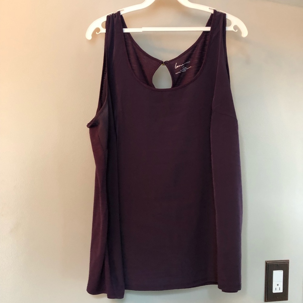 Purple LB tank top with sheen.